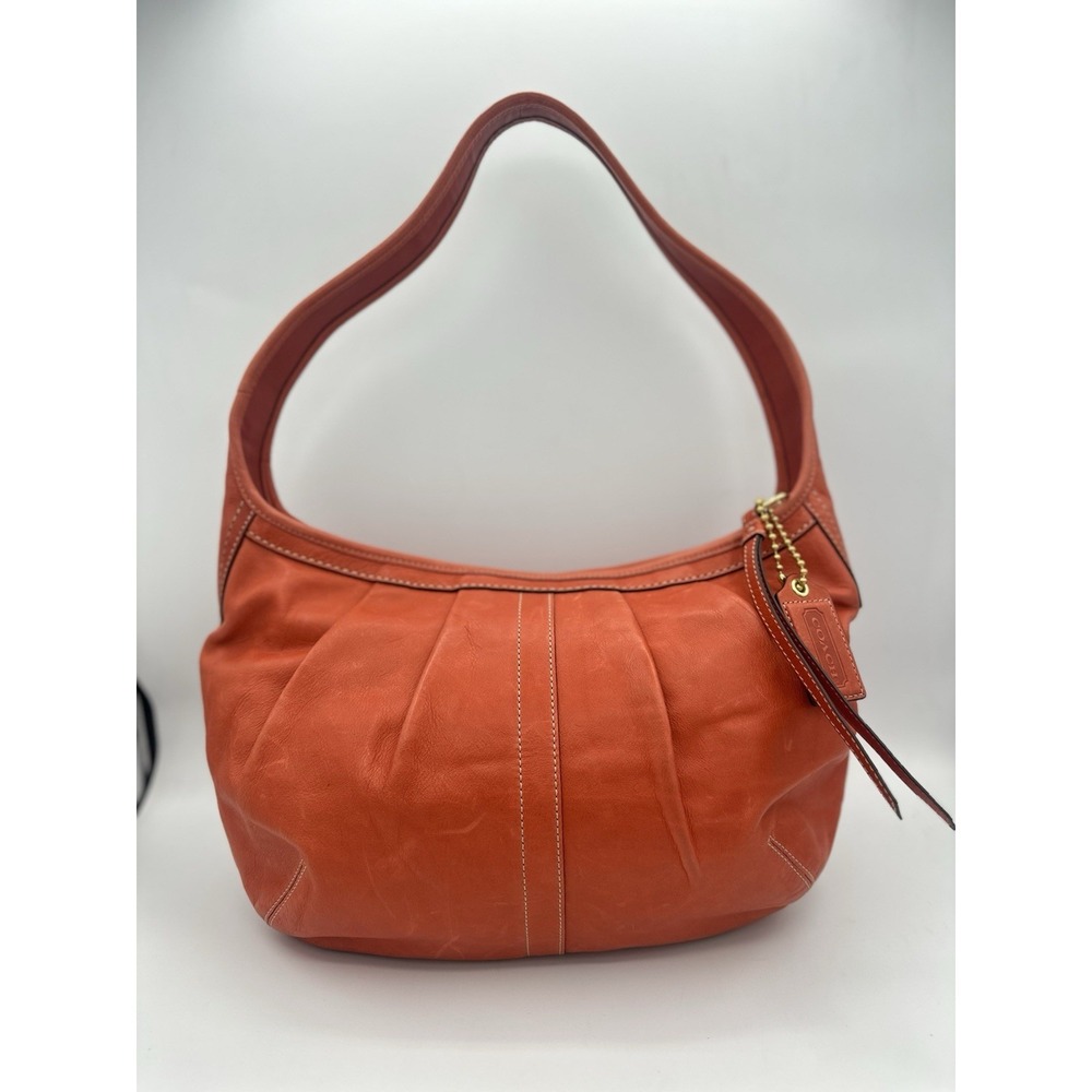 Coach Ergo Pleated Hobo Leather Shoulder Bag 12236 Burnt Orange Vintage